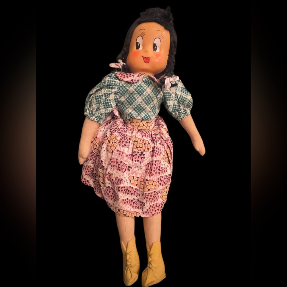 Antique folk art doll approximately 15 inches tall